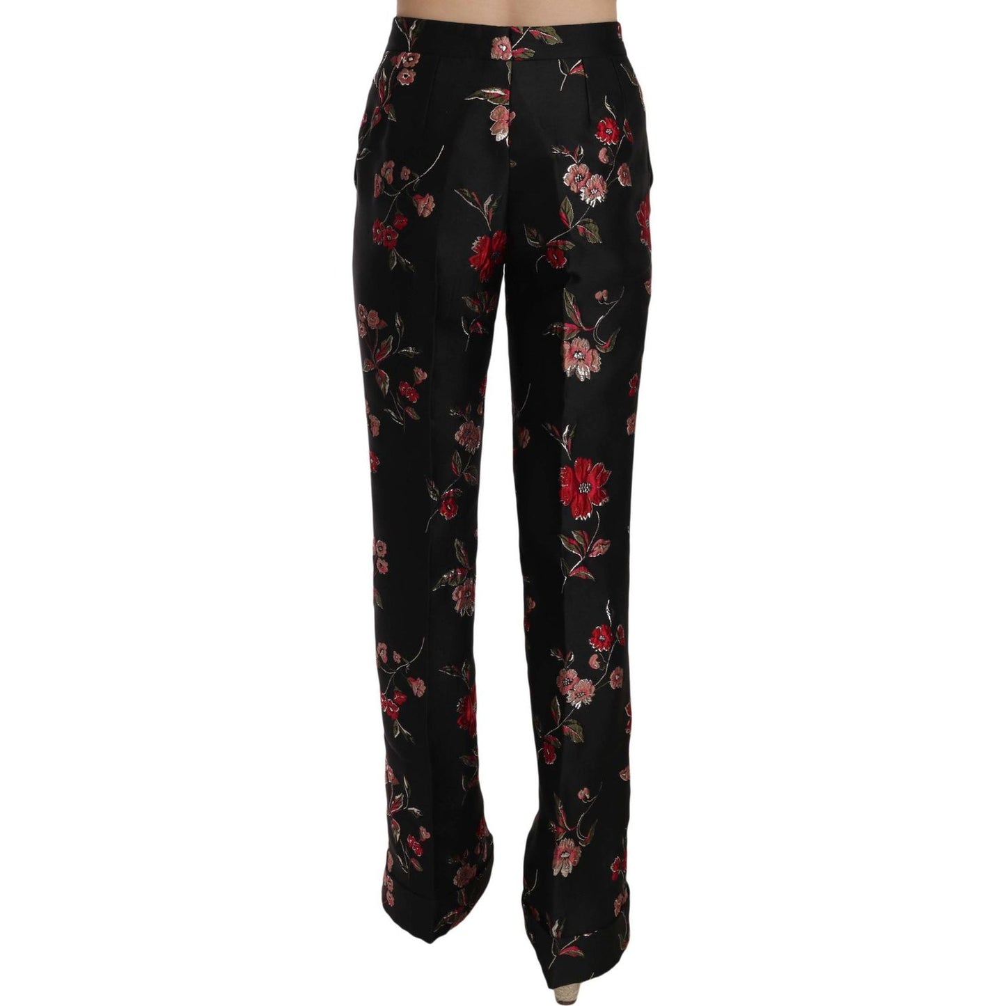 Dolce & Gabbana Elegant Floral Print Boot Cut Trousers Dolce & Gabbana