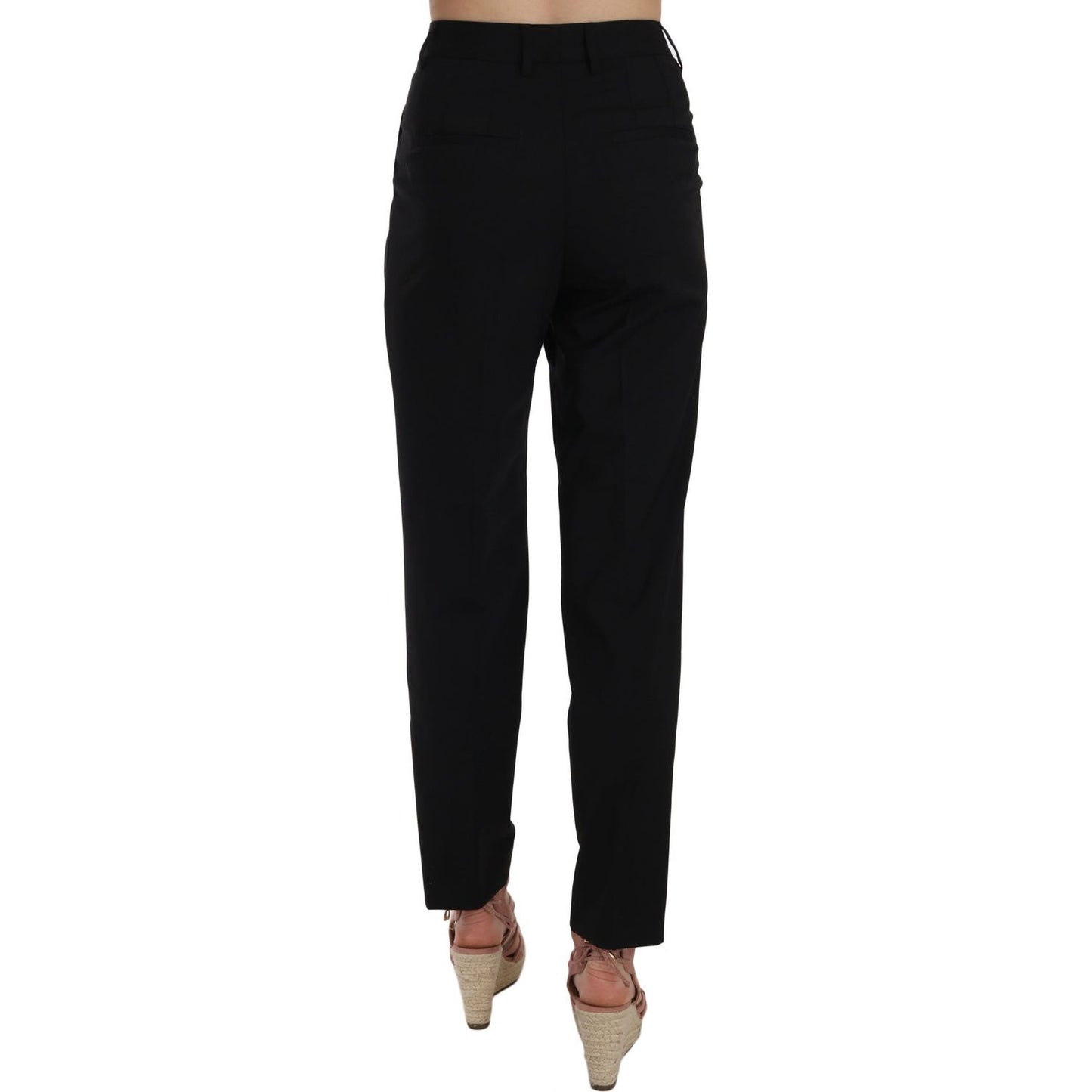 Dolce & Gabbana Elegant Pleated Tapered Black Trousers Jeans & Pants Dolce & Gabbana