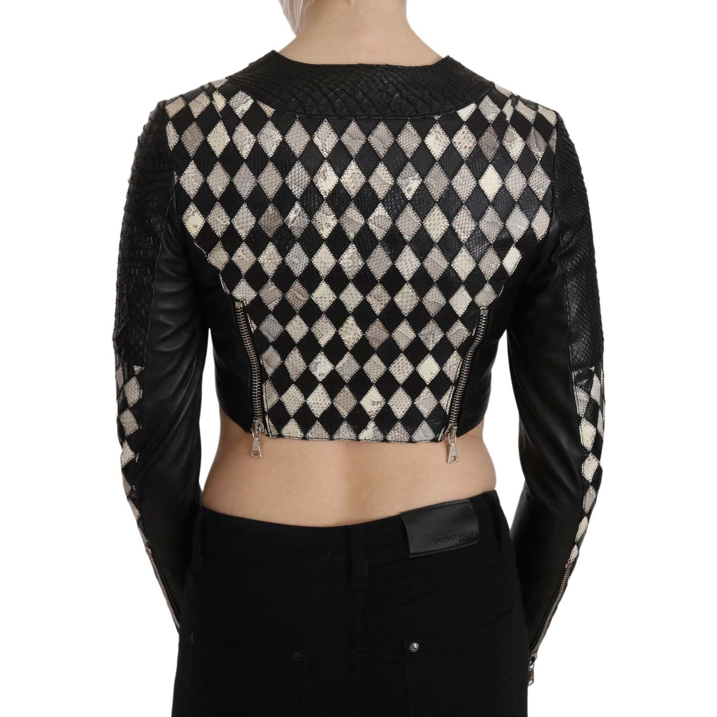 John Richmond Chic Biker-Inspired Cropped Leather Jacket Coats & Jackets John Richmond