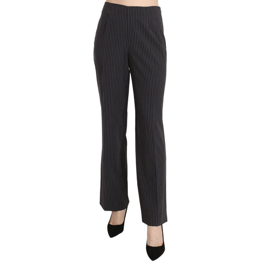 BENCIVENGA Black Striped Cotton Sretch Dress Trousers Pants