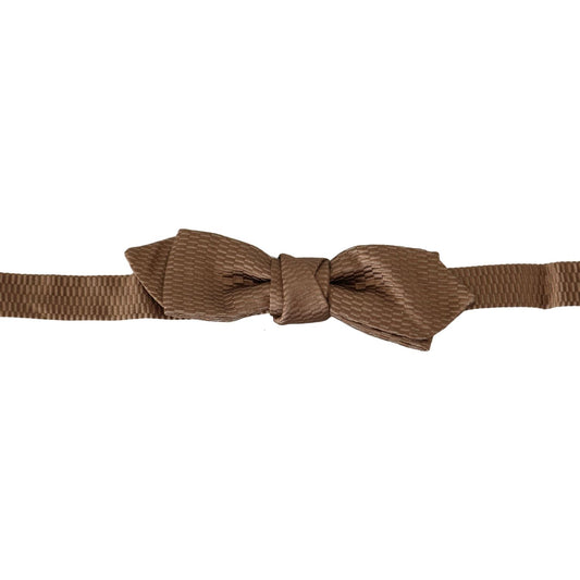 Dolce & Gabbana Men Brown Gold Adjustable Neck Papillon Bow Tie Bow Tie