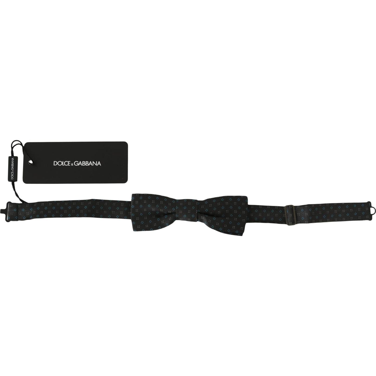 Dolce & Gabbana Men Gray Pattern Silk Adjustable Neck Papillon Bow Tie