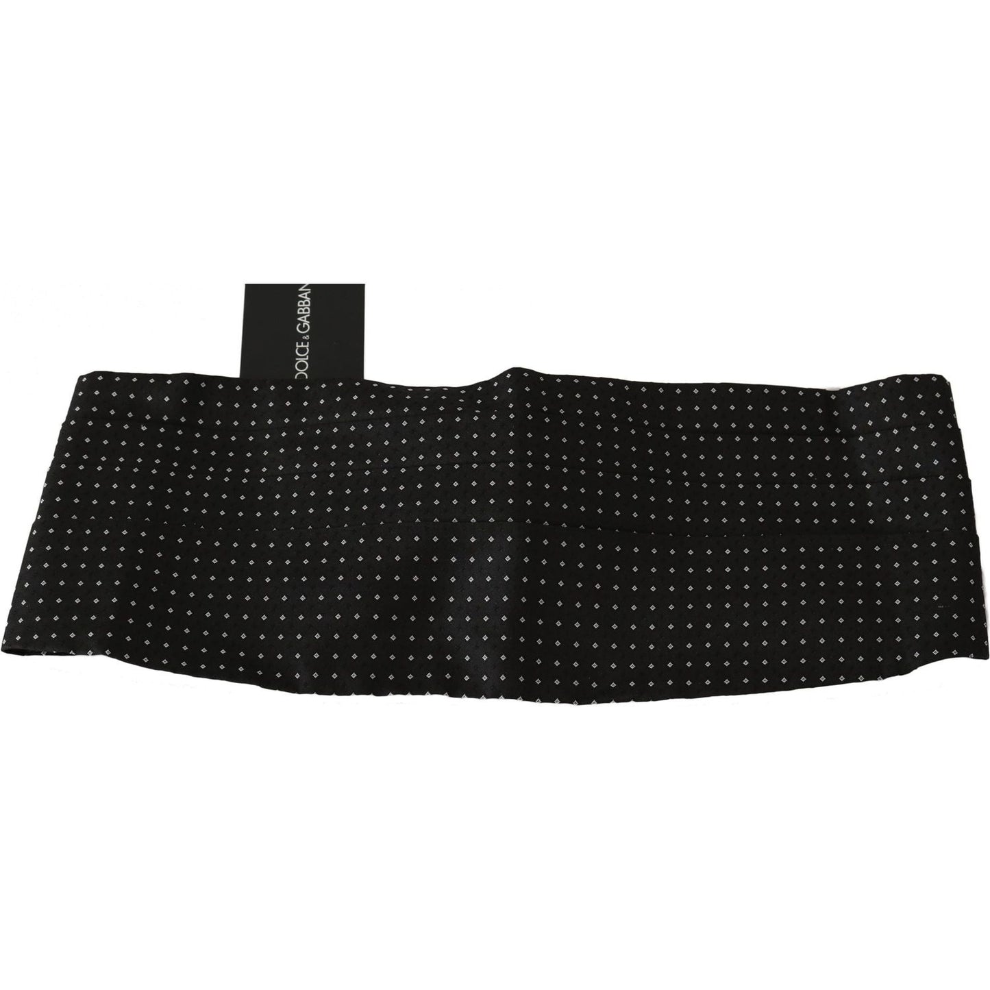 Dolce & Gabbana Elegant Black Dotted Silk Cummerbund Dolce & Gabbana