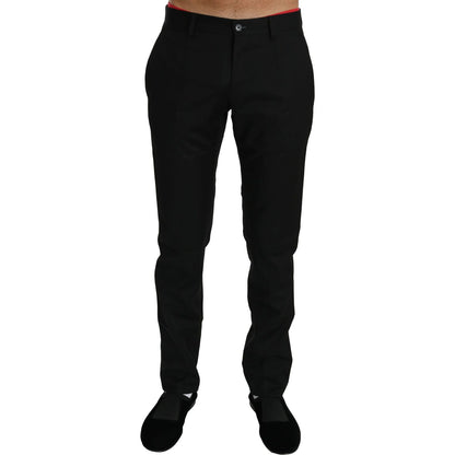 Dolce & Gabbana Black Dress Formal Trouser Mens Wool Pants