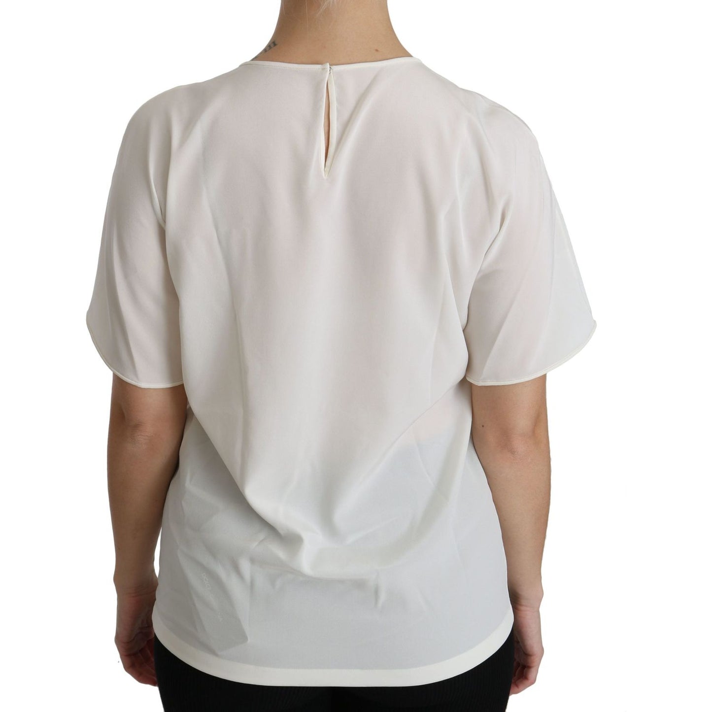 Dolce & Gabbana Elegant Silk Blend Round Neck Top Dolce & Gabbana