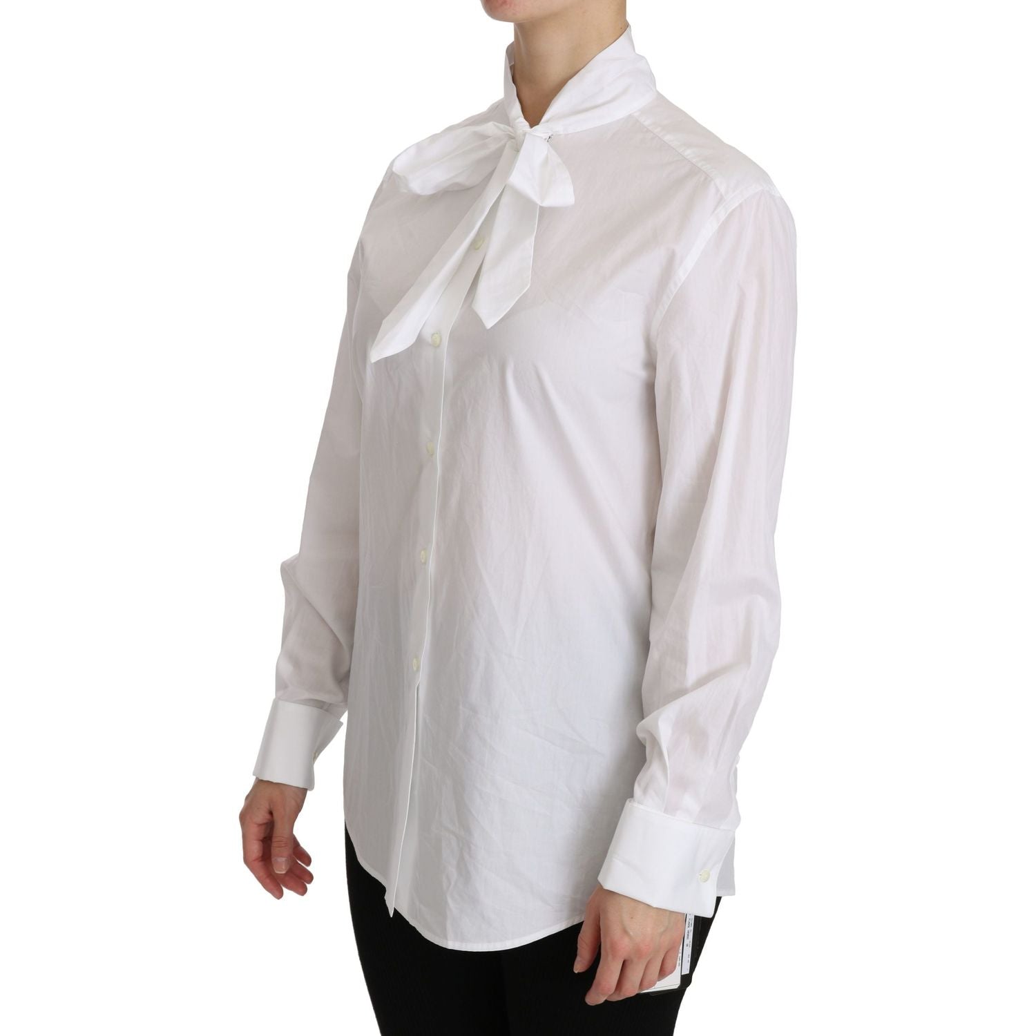 Dolce & Gabbana White Turtle Neck Long Sleeve Polo Shirt