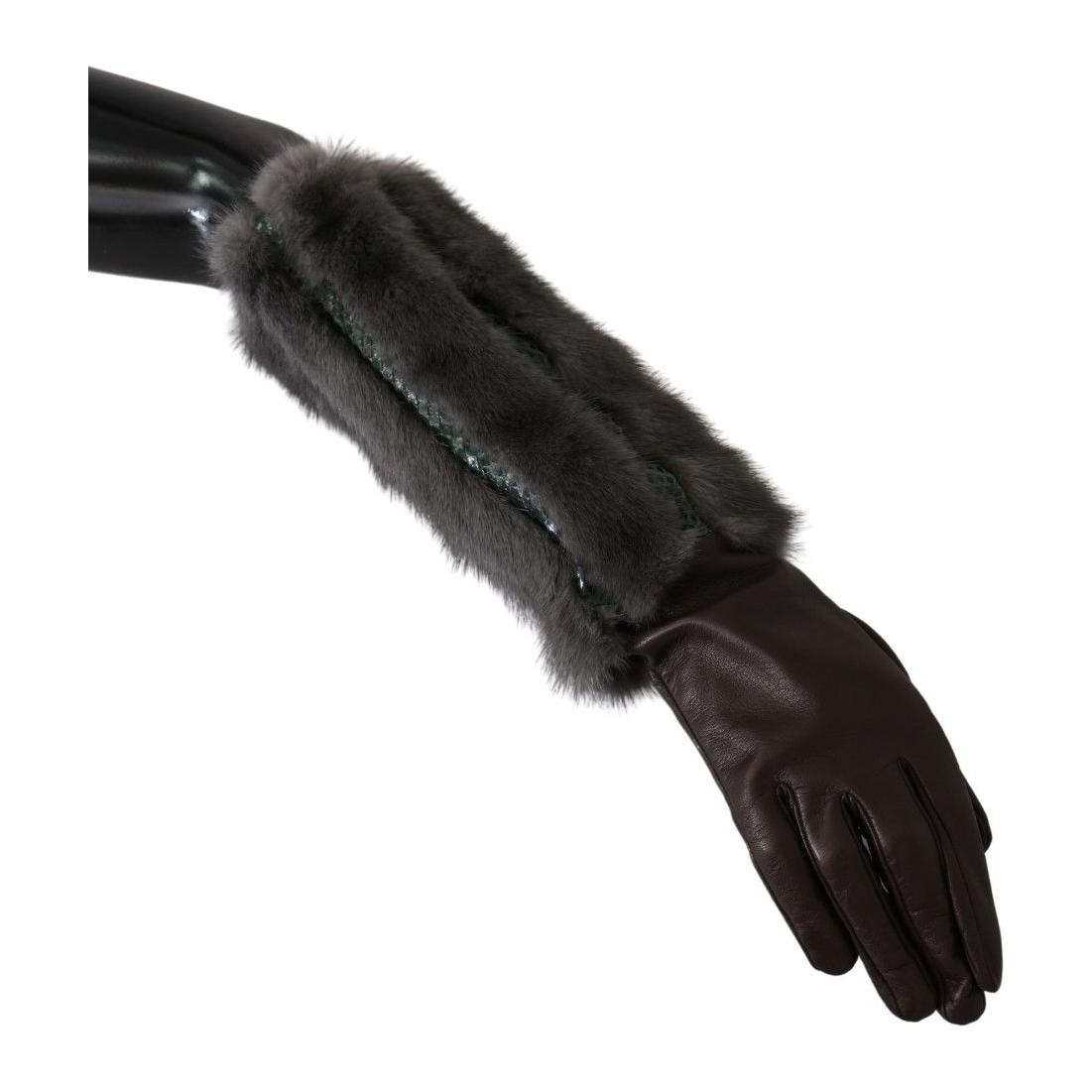 Dolce & Gabbana Elegant Mid-Arm Leather Gloves in Brown Dolce & Gabbana