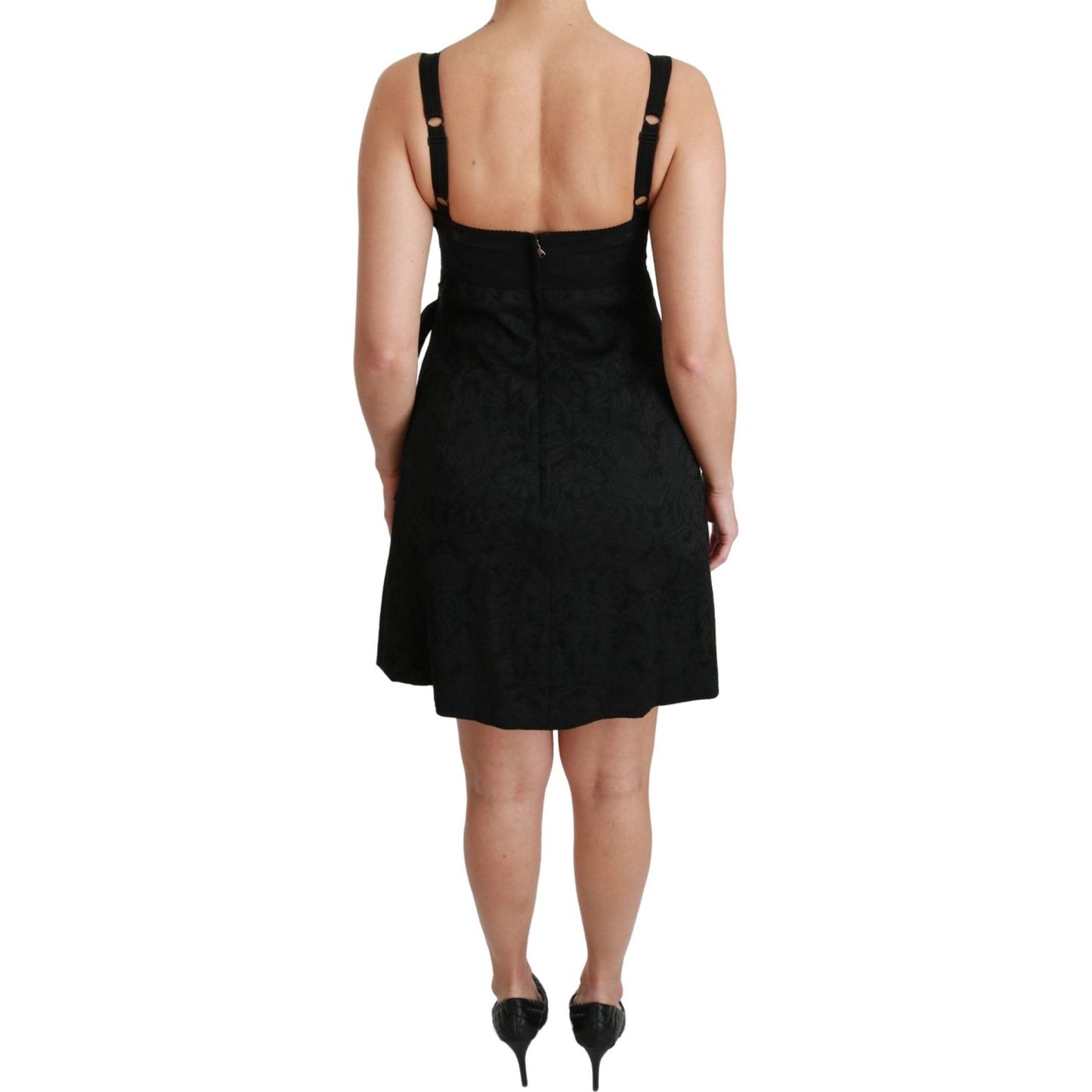 Dolce & Gabbana Elegant Black Jacquard Sheath Dress Dolce & Gabbana