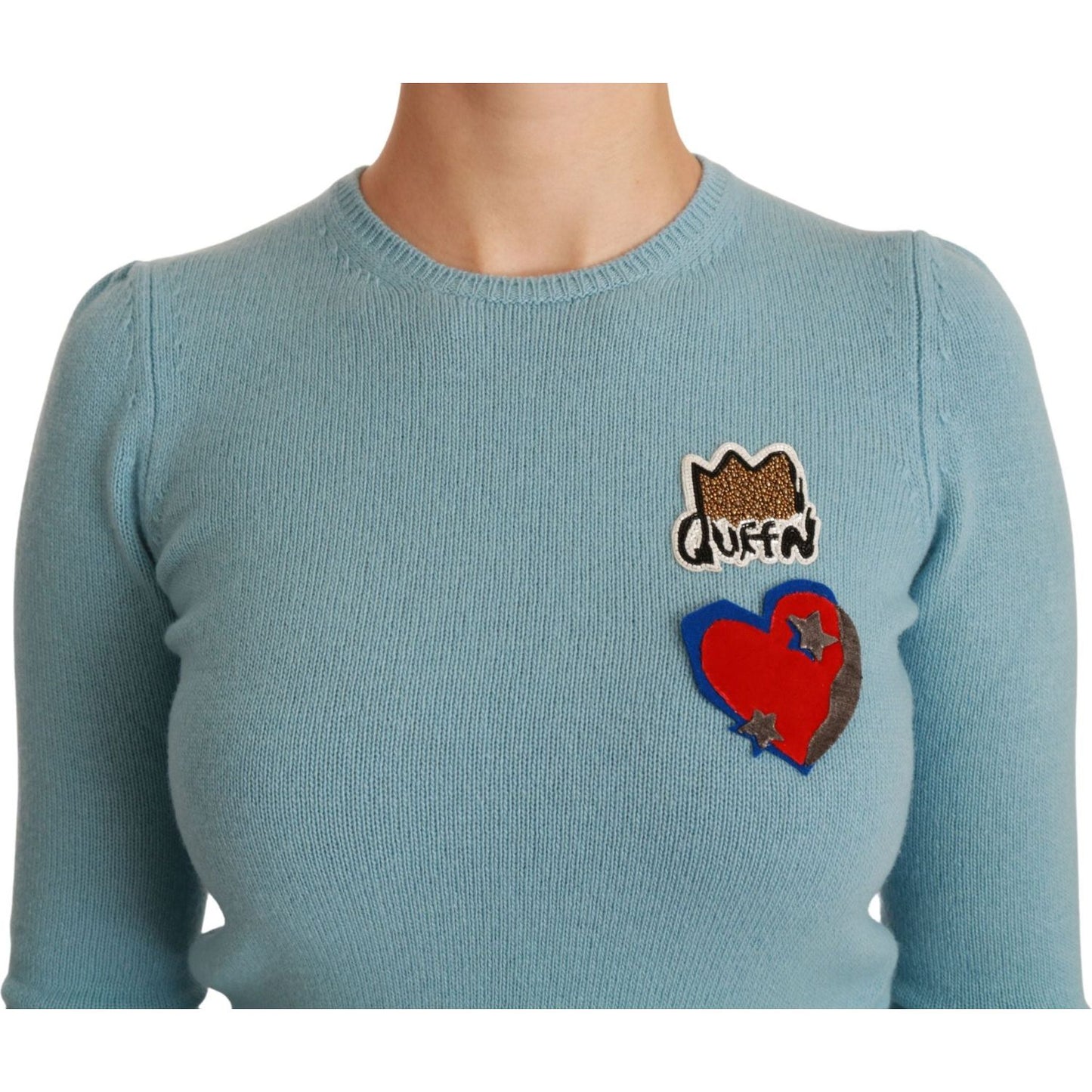 Dolce & Gabbana Queen Heart Beaded Wool Sweater WOMAN TOPS AND SHIRTS Dolce & Gabbana