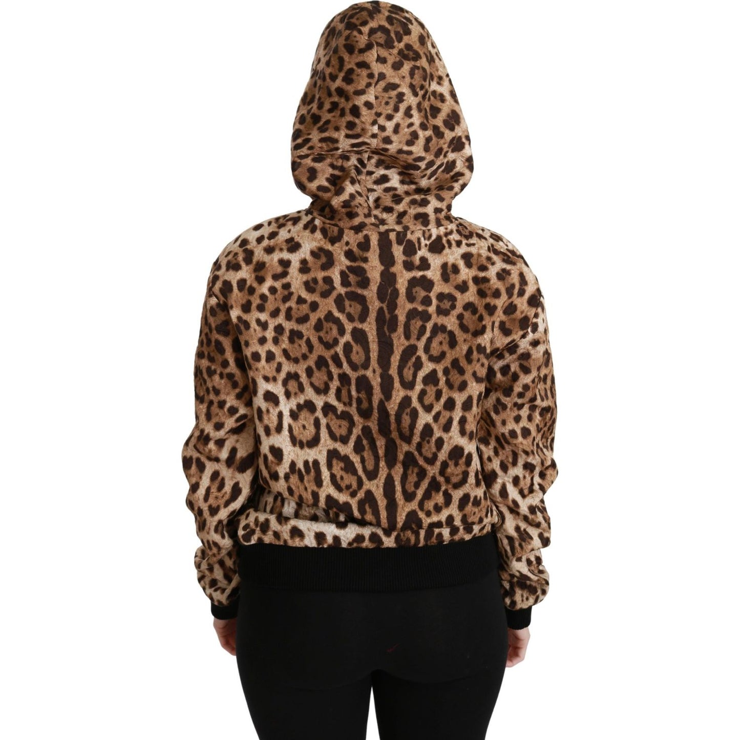 Dolce & Gabbana Elegant Leopard Print Hooded Sweater Dolce & Gabbana