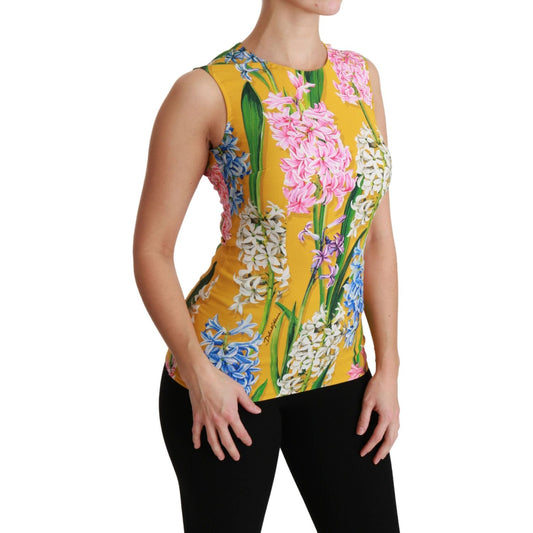 Dolce & Gabbana Sunshine Floral Crewneck Sleeveless Blouse Dolce & Gabbana