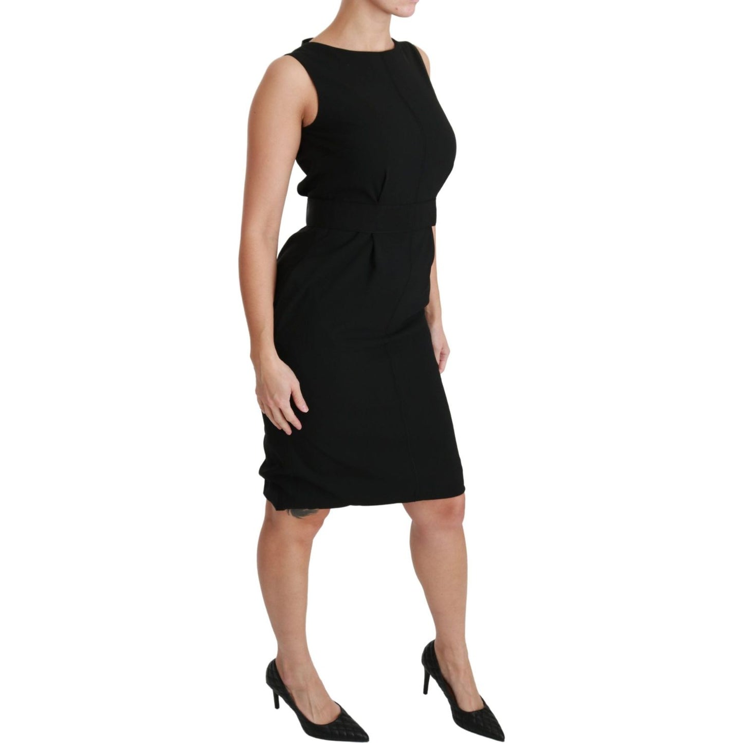 Dolce & Gabbana Elegant Knee-Length Sheath Dress in Black Dolce & Gabbana