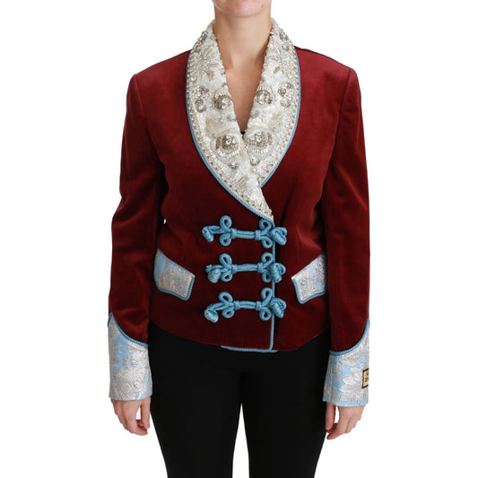 Dolce & Gabbana Opulent Red Baroque Detail Blazer Dolce & Gabbana