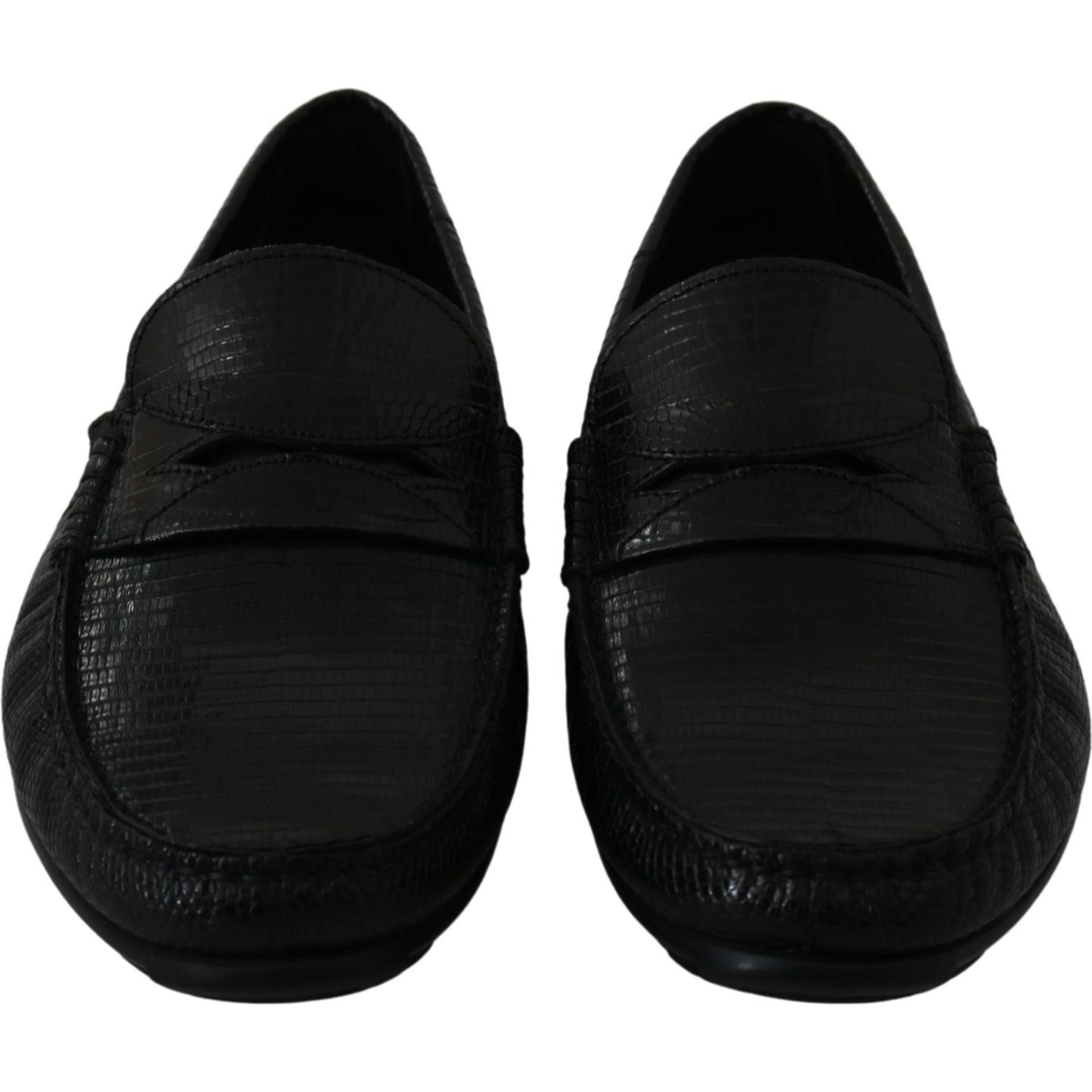 Dolce & Gabbana Exquisite Black Lizard Leather Loafers Dolce & Gabbana