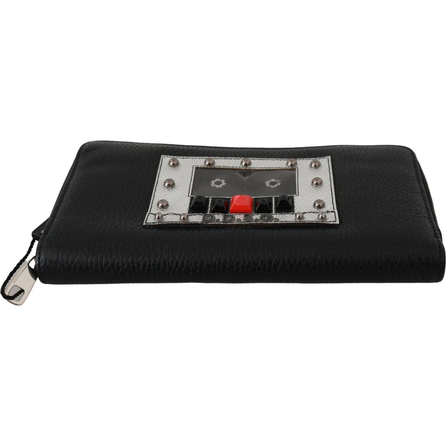 Dolce & Gabbana Elegant Black Leather Zip Continental Wallet Purse Dolce & Gabbana