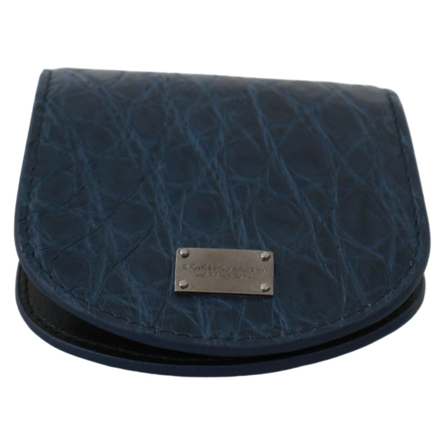 Dolce & Gabbana Blue Holder Pocket Wallet Blue Exotic Skin Condom Case