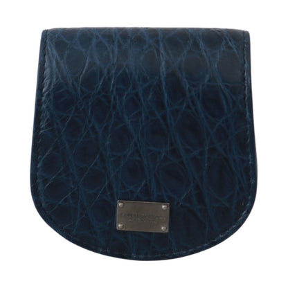 Dolce & Gabbana Blue Holder Pocket Wallet Blue Exotic Skin Condom Case