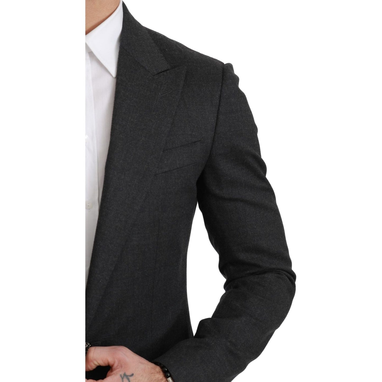 Dolce & Gabbana Elegant Gray Slim Fit Formal Blazer Dolce & Gabbana