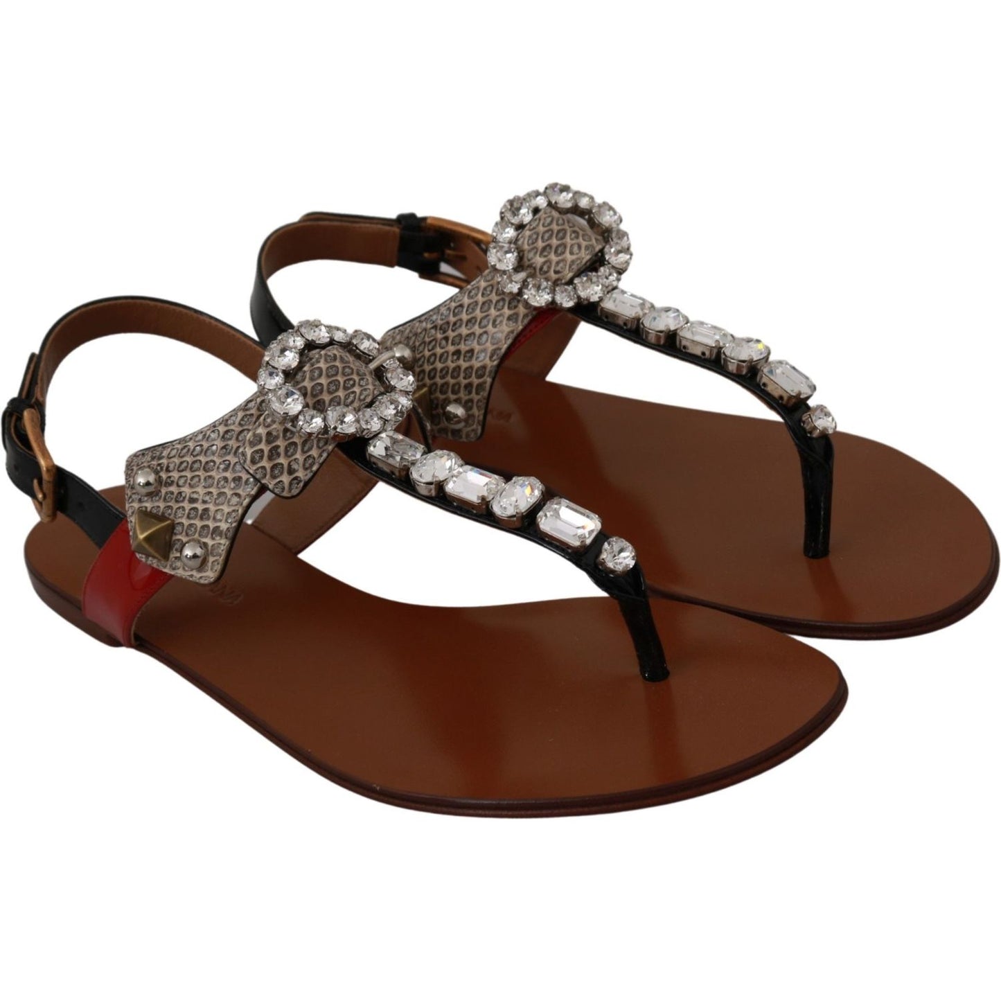 Dolce & Gabbana Elegant Strappy Sandals with Exotic Charm Dolce & Gabbana