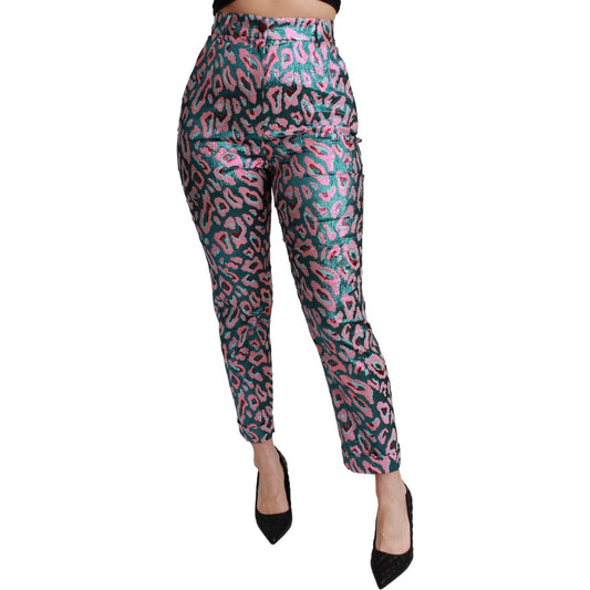 Dolce & Gabbana Multicolor Patterned Cropped High Waist Pants