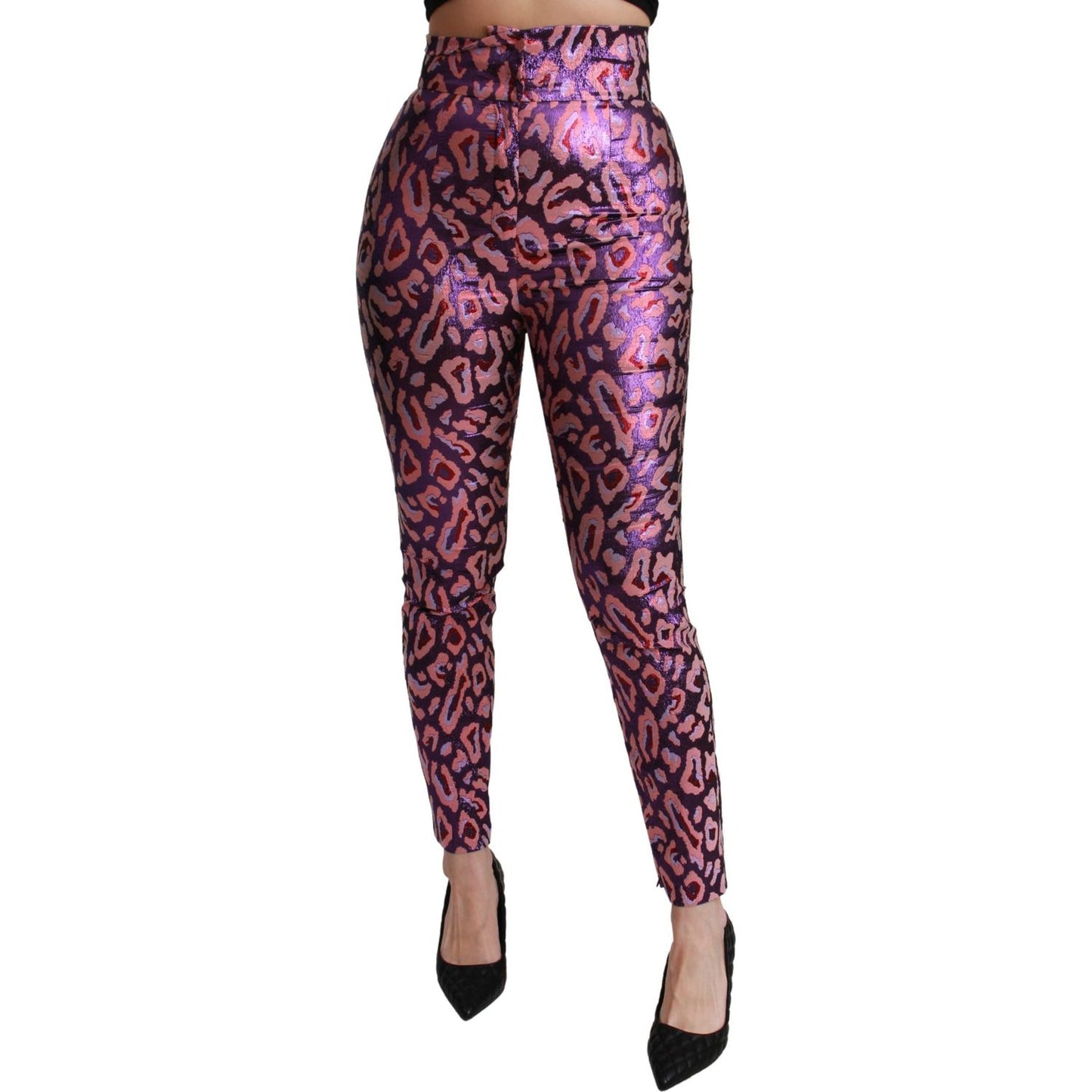 Dolce & Gabbana Multicolor Patterned Cropped High Waist Pants 1728,67345645728,Clothing,Cropped Pants - Pants - Clothing,Dolce & Gabbana,IT40|S,Jeans & Pants - Women - Clothing,Material: 54% Polyester 46% Silk,Multicolor,New with tags,Pants - Clothing,Wom