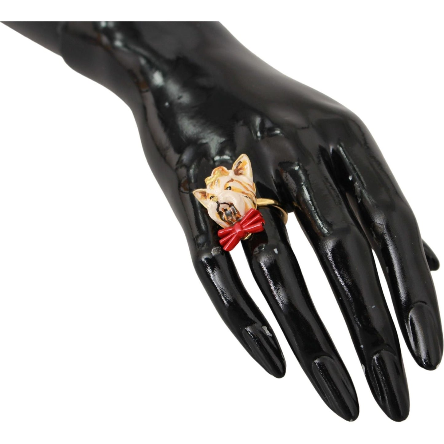 Dolce & Gabbana Chic Canine Gold-Tone Statement Ring Dolce & Gabbana