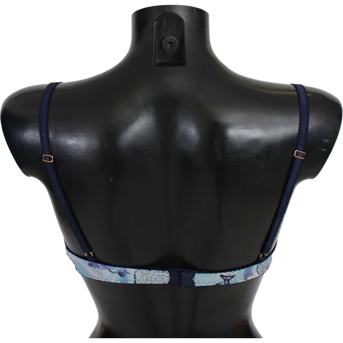 Roberto Cavalli Elegant Push-Up Bra in Blue Print Roberto Cavalli