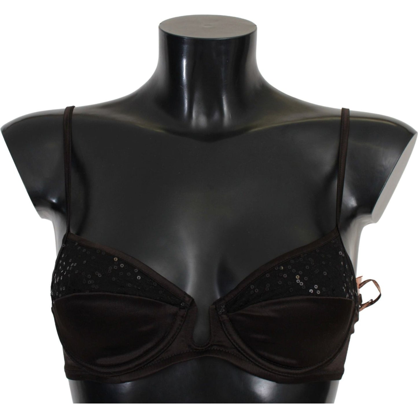 Ermanno Scervino Sequined Brown Balconette Bra Ermanno Scervino