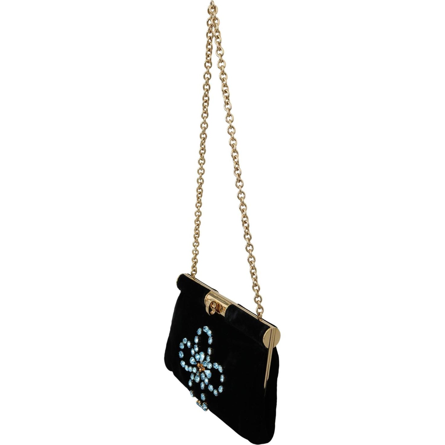 Dolce & Gabbana Velvet Evening Party Crossbody with Crystal Studs Dolce & Gabbana