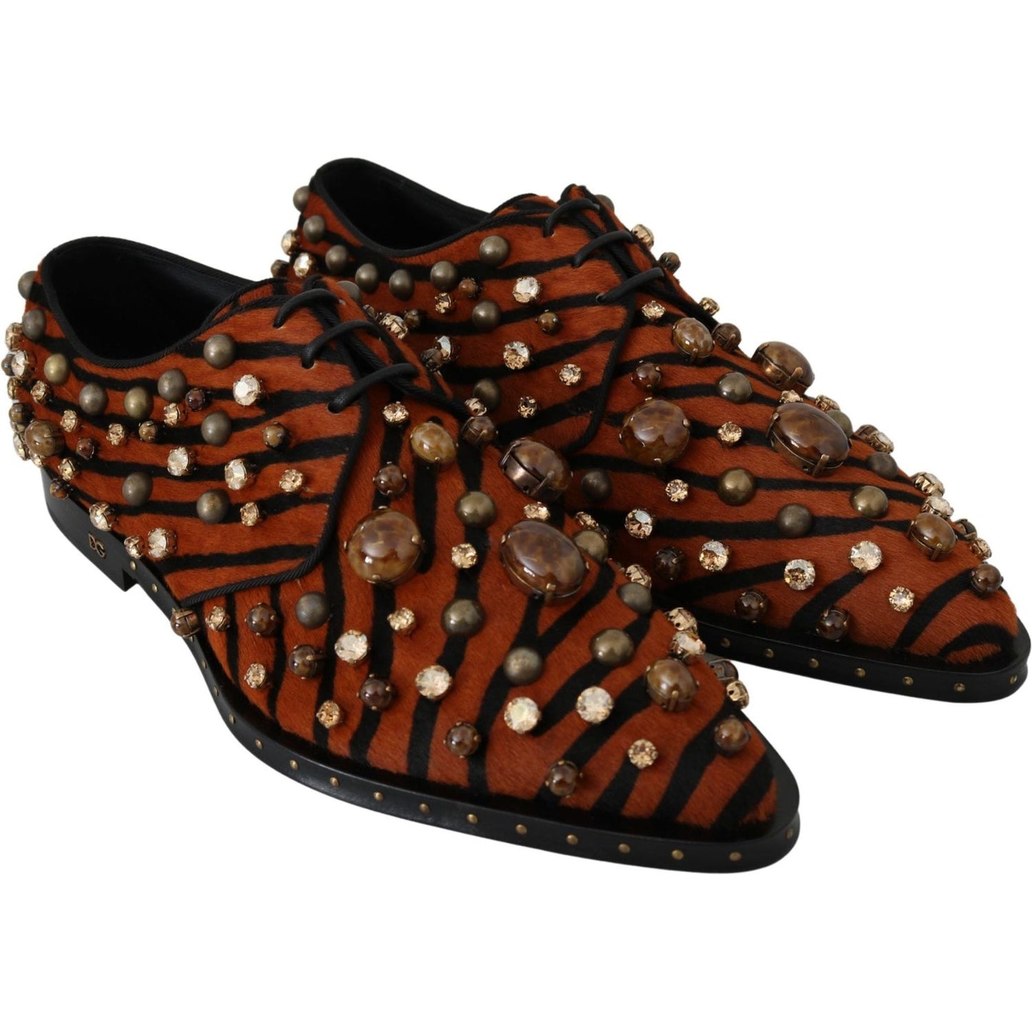 Dolce & Gabbana Tiger Pattern Crystal Embellished Flats Dolce & Gabbana