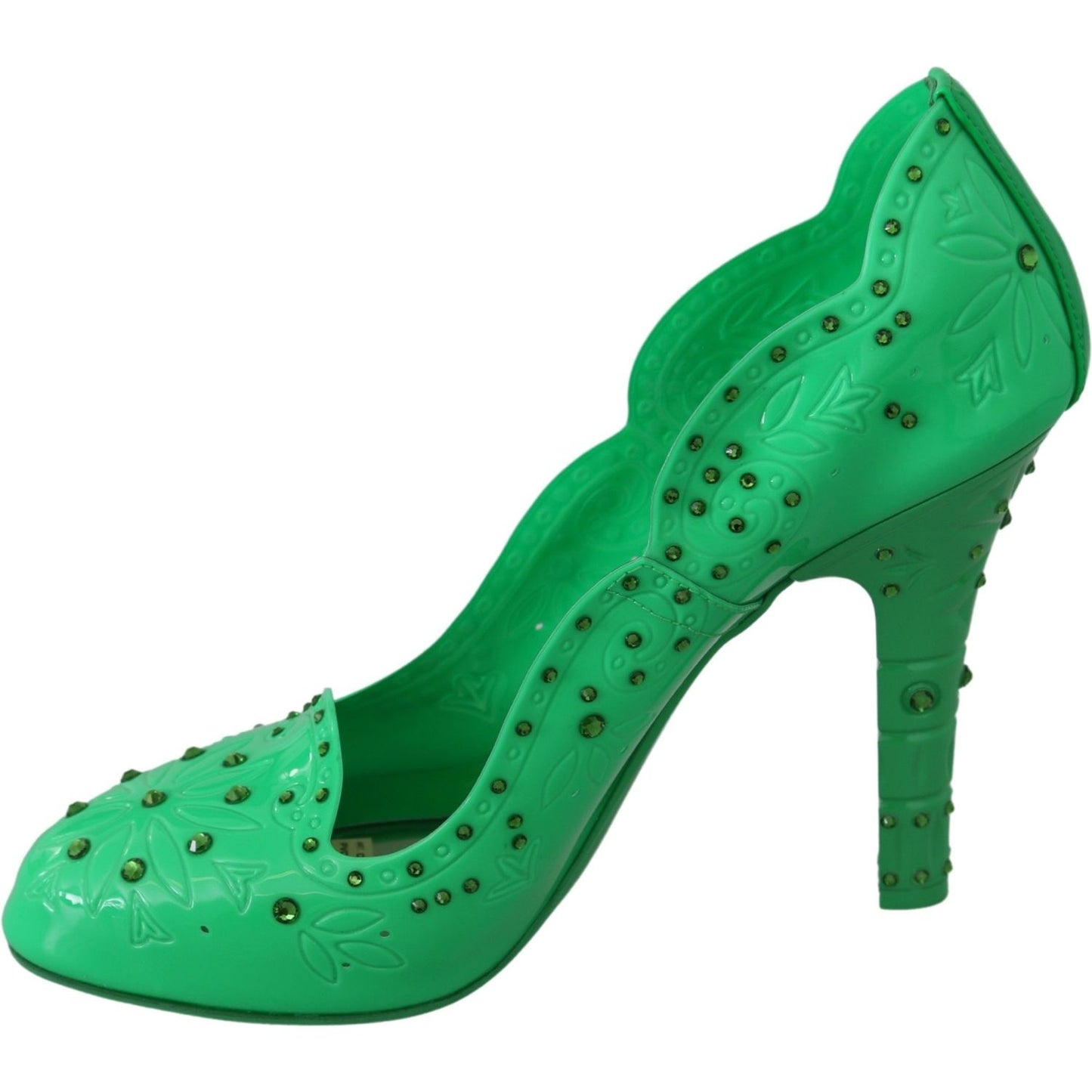 Dolce & Gabbana Enchanting Crystal Cinderella Pumps in Lush Green Dolce & Gabbana