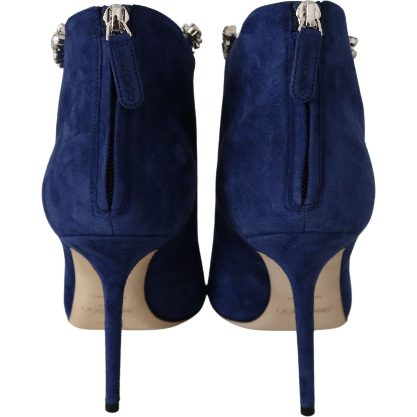 Jimmy Choo Pop Blue Crystal-Strap Heeled Boots Jimmy Choo