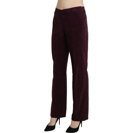 BENCIVENGA Elegant High Waist Straight Purple Pants BENCIVENGA