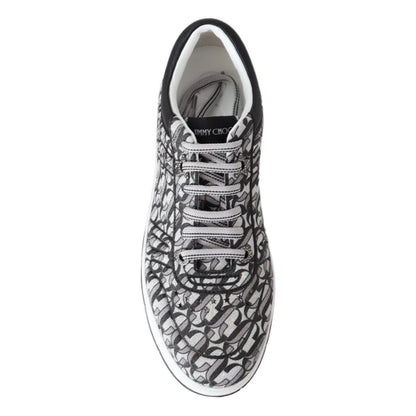 Jimmy Choo Silver Black Glitter Hawaii Sneakers