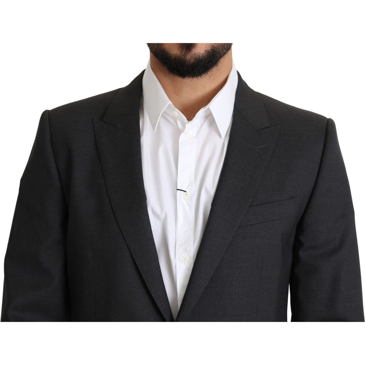 Dolce & Gabbana Elegant Gray Wool Silk Blend Slim Fit Blazer Dolce & Gabbana