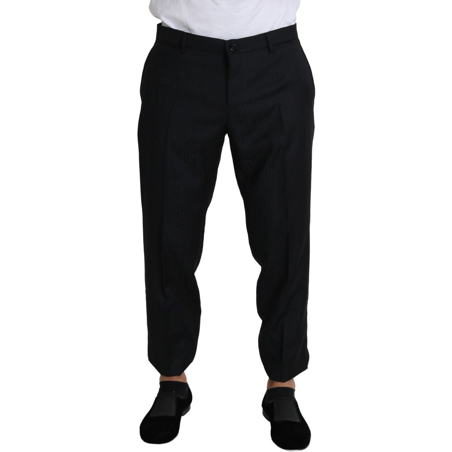 Dolce & Gabbana Black Wool Skinny Cropped Trouser Dress