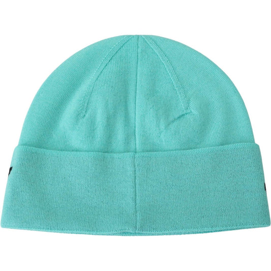 Givenchy Aquamarine Green Wool Beanie with Signature Logo Givenchy