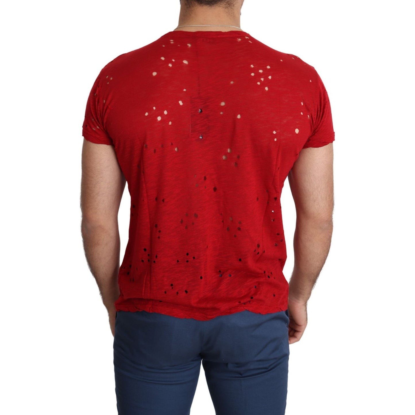 Guess Radiant Red Cotton Stretch T-Shirt Guess