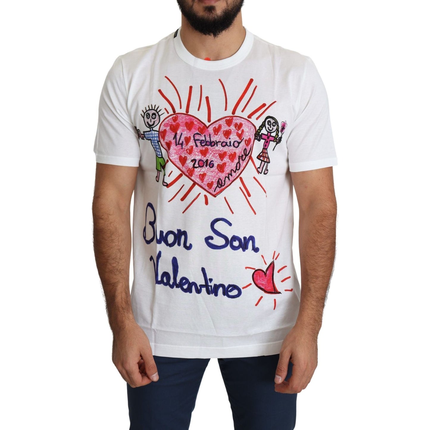 Dolce & Gabbana Romantic Heart Print Crew Neck Tee Dolce & Gabbana