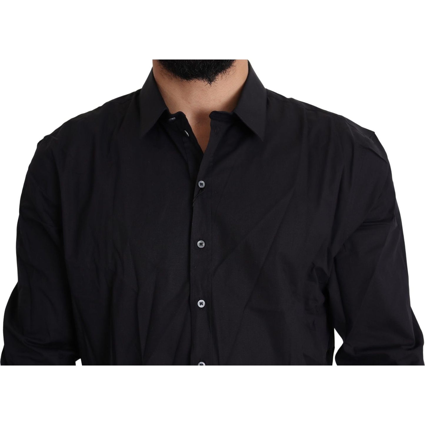 Dolce & Gabbana Elegant Slim Fit Black Dress Shirt Dolce & Gabbana