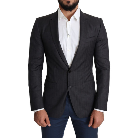 Dolce & Gabbana Black Wool Single Breasted Coat MARTINI Blazer