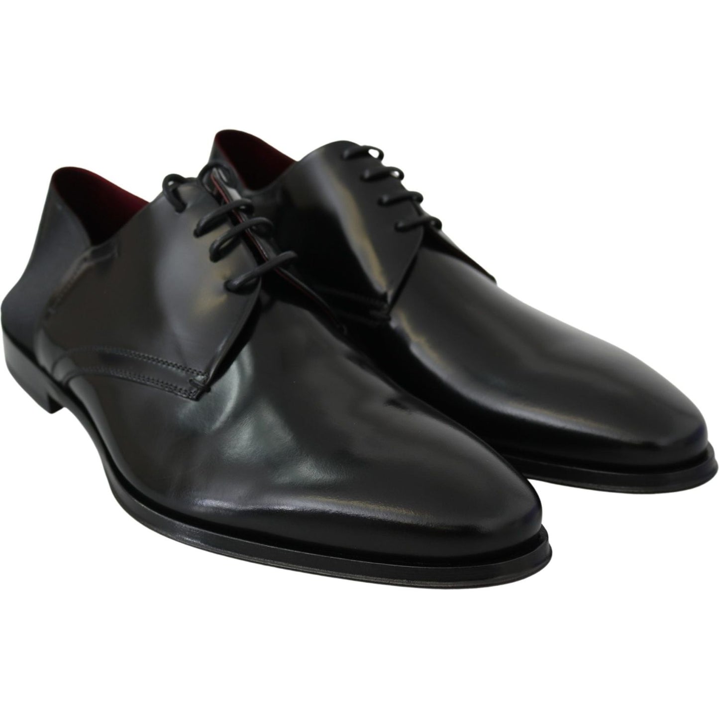 Dolce & Gabbana Elegant Black Leather Derby Shoes Dolce & Gabbana