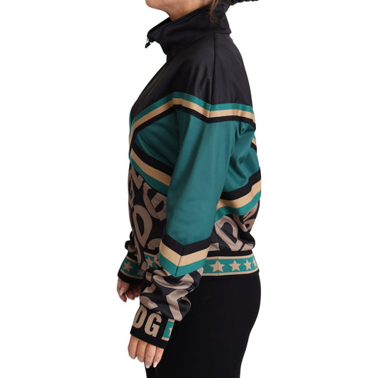 Dolce & Gabbana Chic Multicolor Track Jacket with Logo Mania Coats & Jackets Dolce & Gabbana