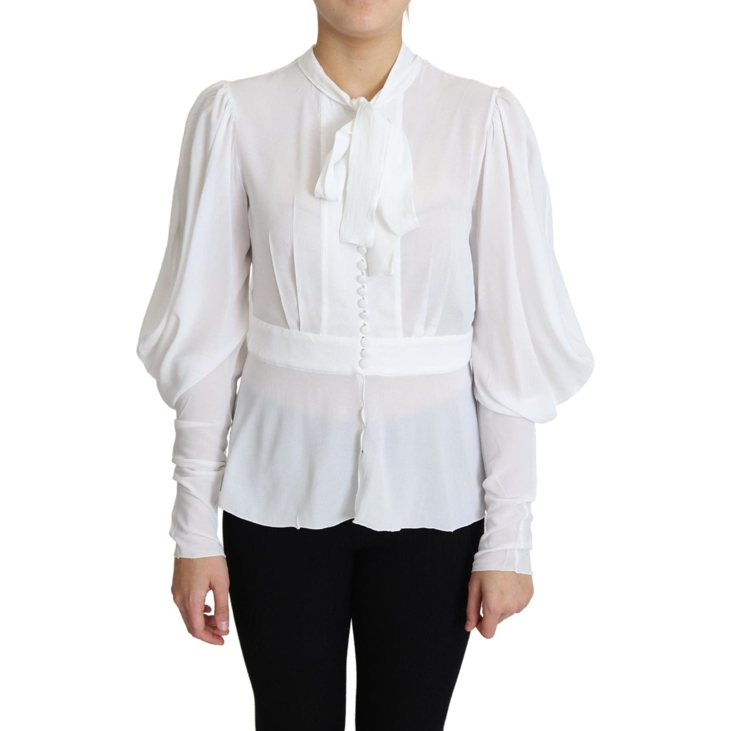 Dolce & Gabbana Elegant Snow-White Viscose Blouse Dolce & Gabbana