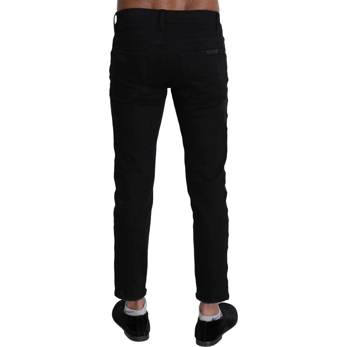 Dolce & Gabbana Elegant Skinny Black Jeans with Embroidery Jeans & Pants Dolce & Gabbana