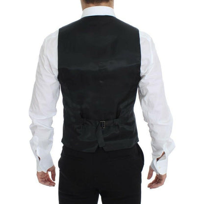 Dolce & Gabbana Gray Wool Stretch Dress Blazer Vest