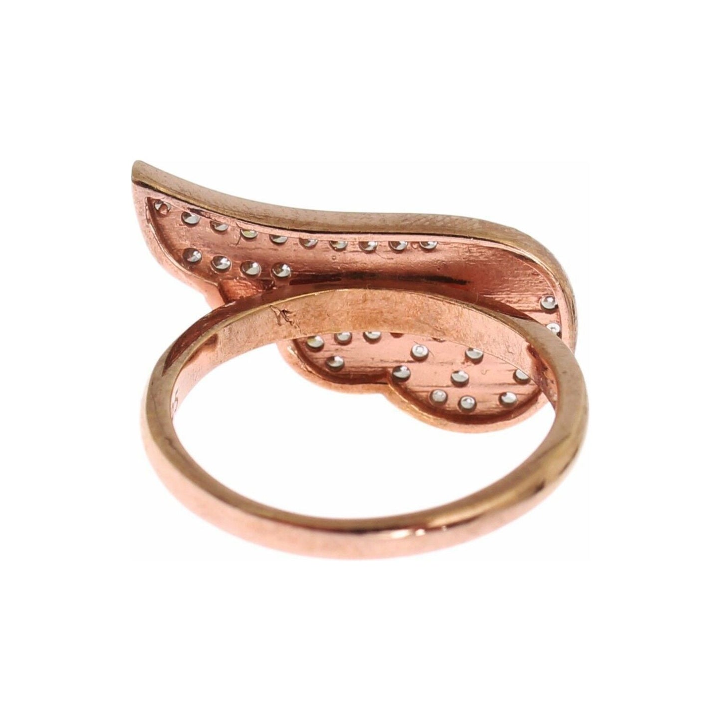 Nialaya Elegant Pink Gold CZ Crystal Ring Ring Nialaya