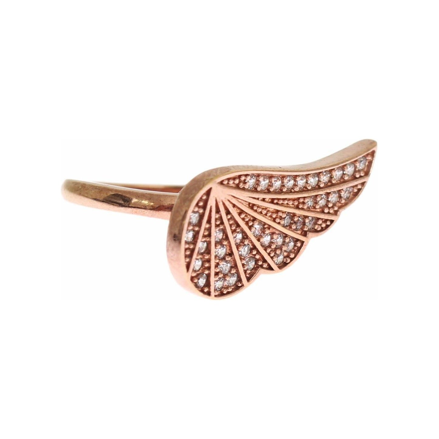 Nialaya Elegant Pink Gold CZ Crystal Ring Ring Nialaya