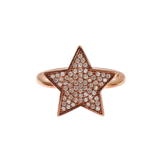 Nialaya Dazzling Pink Gold Plated Sterling Silver CZ Ring Ring Nialaya