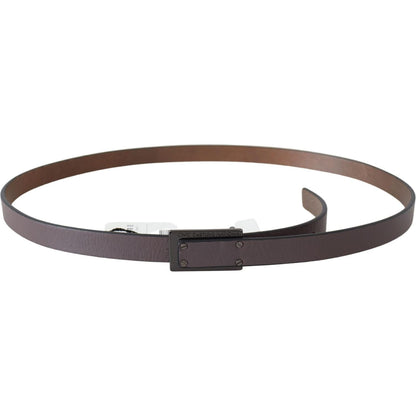 Costume National Brown Leather Tactical Logo Buckle Dark